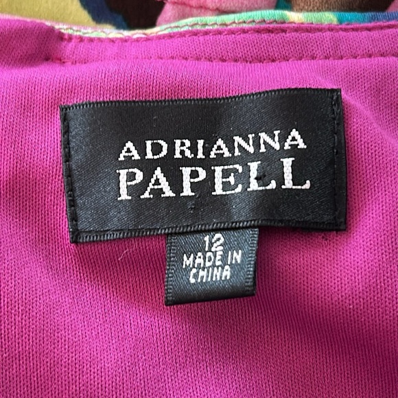 Adrianna Papell Floral Pleated Cocktail Dress Size 12 - Picture 4 of 10